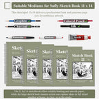 SuFly 11x14 Sketchbook, 100 Sheets Hardcover Sketch Book, 68lb/100gsm Artist - Image 5