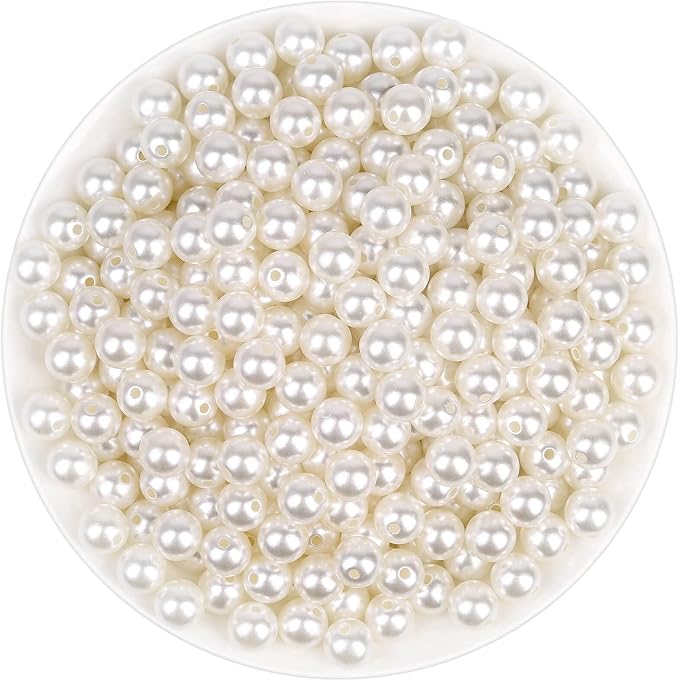 Pearl Beads for Craft, Anezus 500pcs Ivory Faux Fake Pearls, 10 MM Small Sew on by anezus