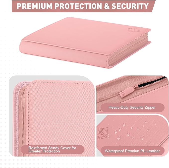 Premium Card Binder 12 Pocket for 720 Pockets Trading Card Binder, PU Zipper - Image 6