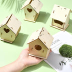 6 Sets 6 Styles Breeding Box Theme Unfinished Wood Bird House Hollow Star - Image 4