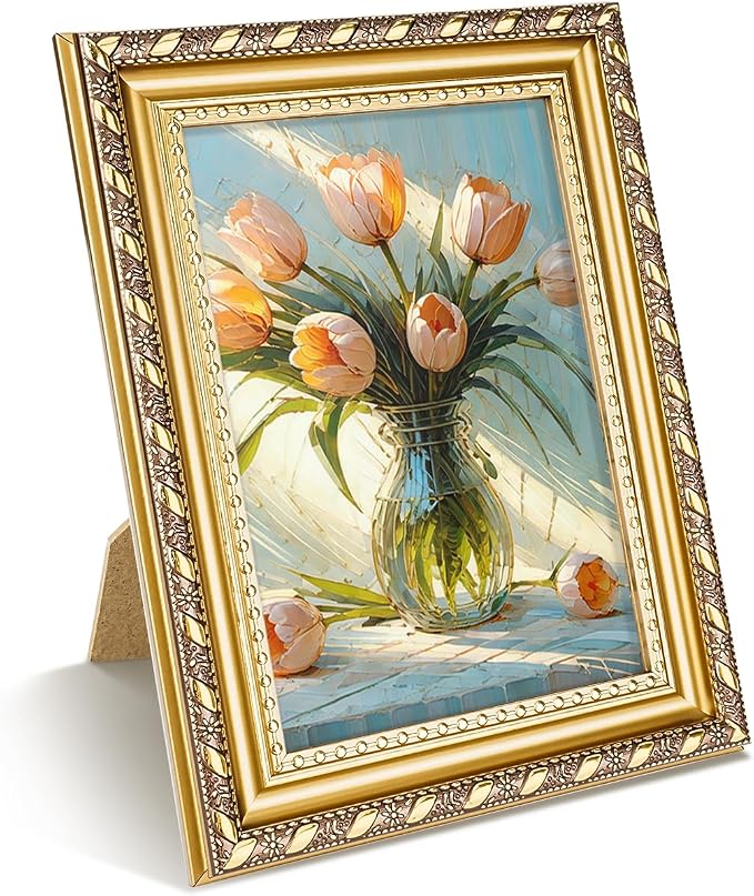 puthiac 5x7 Gold Picture Frame, Ornate Vintage Photo Frame | Antique gold - Image 5