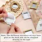 5 Pieces Miniature Dollhouse Mirror European Frame Mirror Dollhouse Victorian - Image 7