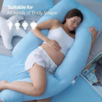 Momcozy Pregnancy Pillow with Cooling Cover, Dreamlign U Pro Maternity Pillow - Image 8