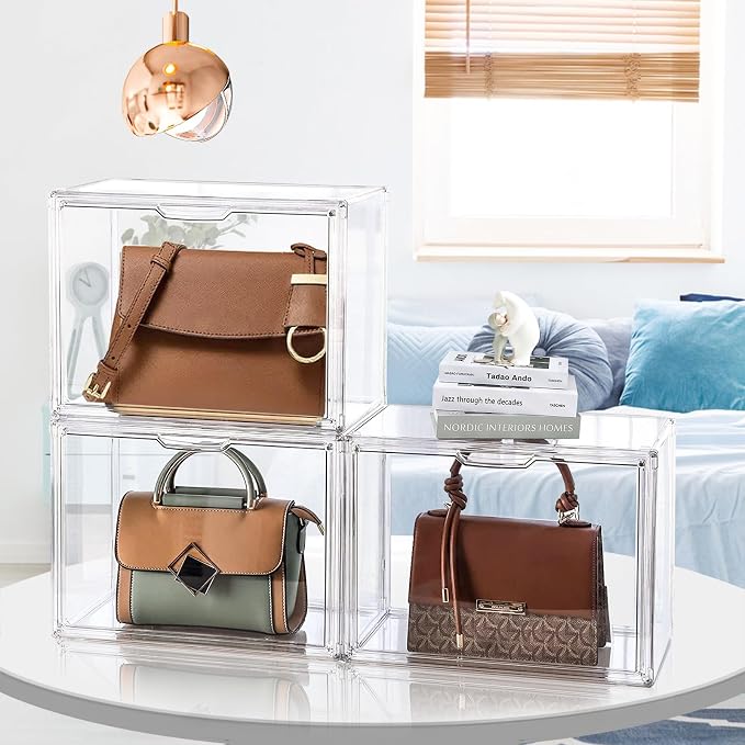 DILIBRA 4 Packs Clear Plastic Handbag Storage Organizer - Image 3