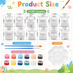 Hushee 12 Sets DIY Ceramic Succulent Pots Ready to Paint Animal Planters - Image 2