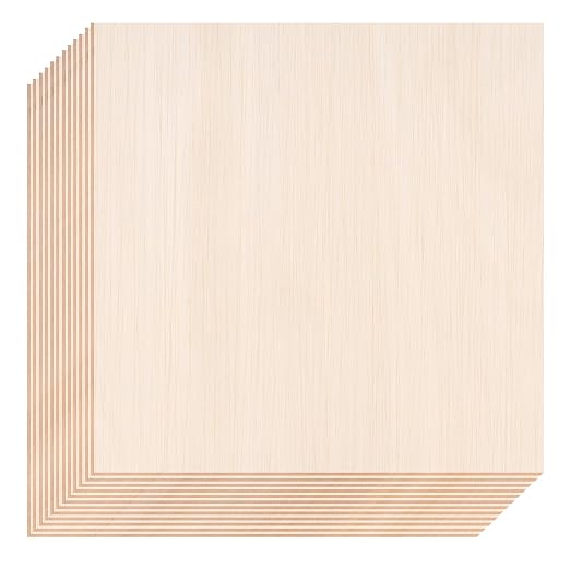 12 Pack Basswood Sheets 12x12 x 1/10 Inch Thin Plywood Balsa Wood Sheets by pojah