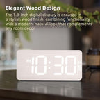 uscce Wooden Digital Alarm Clocks - Image 2