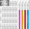 JTIEO 74 Pack Hobby Knife Exacto Knife by JTIEO