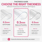 SHISU Clear Vinyl Fabric 0.3mm Medium Weight PVC Sheet Roll | Durable - Image 6