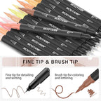 Skin Tone Markers, 12 Pack Dual Brush Pens - Image 3