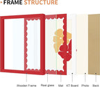 10x10 Picture Frame with Wavy Mat, Wooden Real Glass 10 x 10 Photo Frame - Image 5