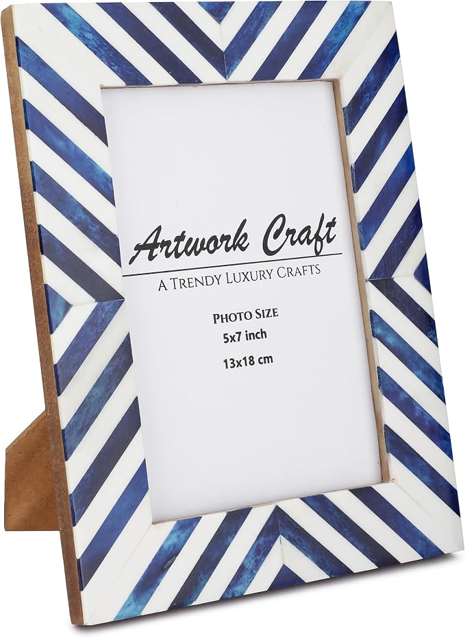 Picture Photo Frame Chevron Herringbone Art Inspired Vintage Table-Top/Wall - Image 2