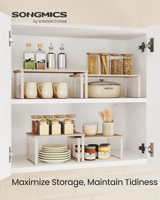 SONGMICS Cabinet Organizer Shelf, Kitchen Storage, Spice Rack, Expandable - Image 2
