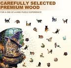 KAAYEE Wooden Puzzles for Adults, 3D Visual Effect Magic Feline Cat Wooden - Image 3