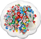 100 Pcs Polymer Clay Christmas Beads by LUBINGSHINE