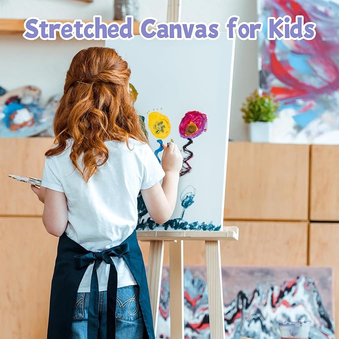ESRICH Stretched Canvas for Painting 12x16 Inch, 10 Pack Blank Canvas -5/8 in - Image 6