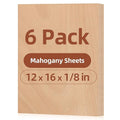 Rowood 6 Pack Mahogany Plywood Sheets 1/8, 3mm Thin Unfinished Craft Wood by RowoodAssembleArtDecorateLife
