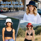 Bucket Hats Bulk Solid Color DIY Blank Hat Bucket Hats - Image 5