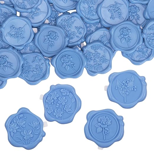 60Pcs Wax Seal Stickers, Wedding Invitation Envelope Seal Stickers Adhesive by WSICSE