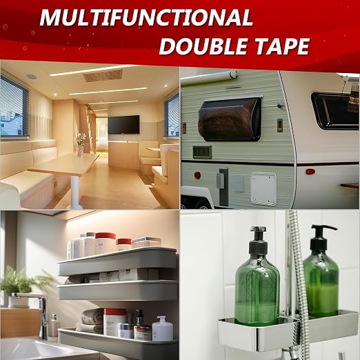 3M 5925 Double Sided Tape, 0.5 in x 16.4 ft Heavy Duty Foam Tape, 2 Pack | - Image 7