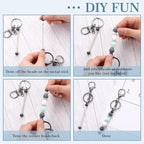 Tondiamo 12 Pcs Beadable Keychains Bars Bulk Blank Beaded Metal Keychain - Image 5