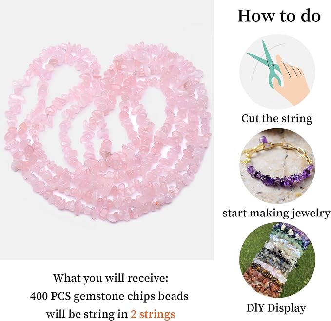 400pcs Natural Chip Stone Beads - Image 9