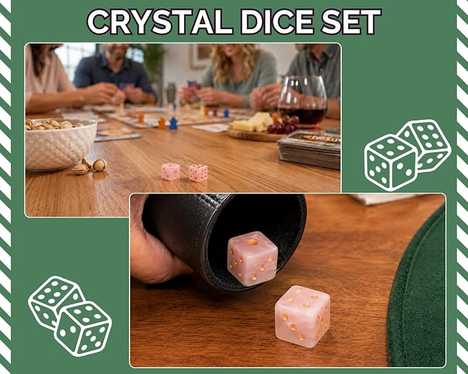 2 Pcs Mahjong Crystal Dice 16mm Pink Crystal D6 Mahjong Dice Set Mahjong Sieve - Image 4