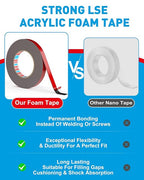 EMITEVER 0.59IN x 27FT Double Sided Tape Heavy Duty, Tesa Acrylic Foam | - Image 5