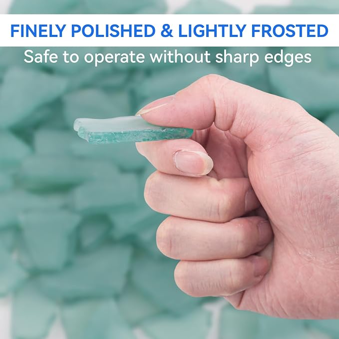 Keedolla 15 Oz Sea Glass for Crafts, Flat Frosted Seaglass Pieces Decor Crushed - Image 4