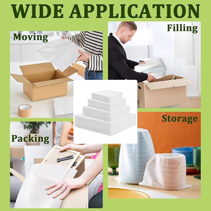 200PCS Cushion Foam Pouches, Moving Packaging Supplies - Image 6