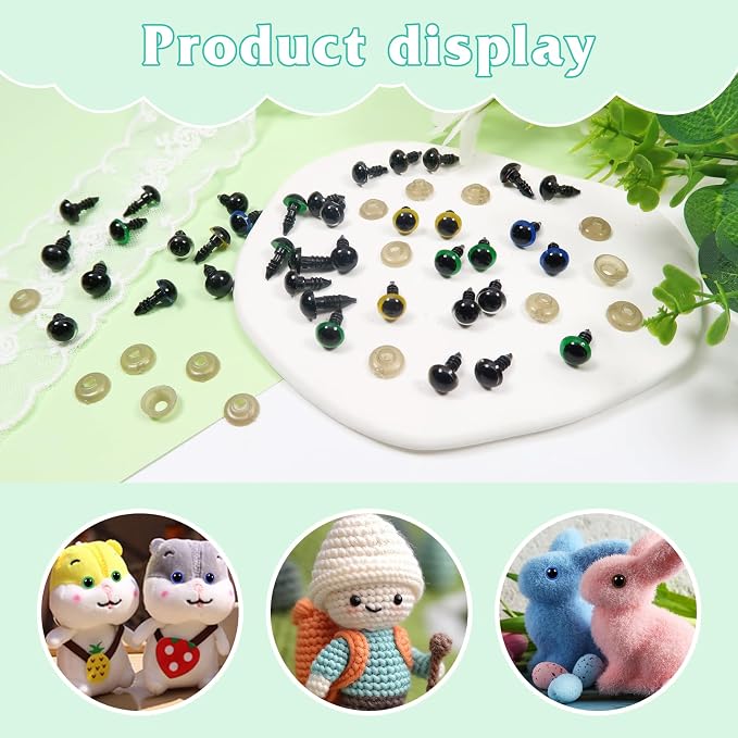 TOAOB 140pcs 8mm Colorful Plastic Safety Eyes Craft Eyes - Image 4