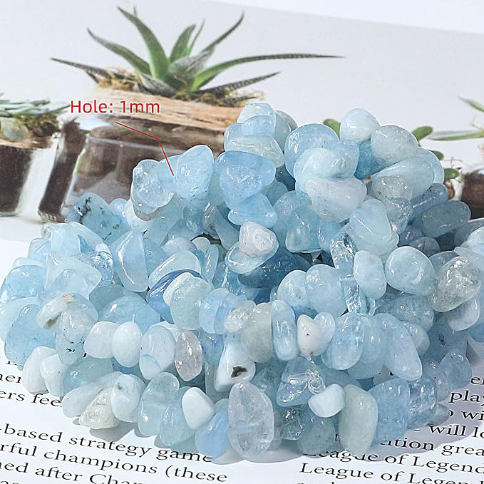Crystal Chips with Holes for Jewelery Making 5mm-8mm Natural Gemstone Beads - Image 3