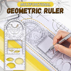 1PCS Multifunctional Geometric Ruler Geometric Drawing Template Measuring Tool - Image 3