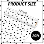 Qyeahkj Black Dot Bulletin Board Paper Roll Black Polka Dot Bulletin Board - Image 2