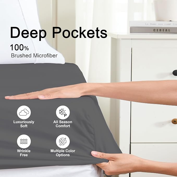 Hotella 100% Microfiber Twin Size Fitted Sheet Only, Ultra Soft Hotel Quality - Image 3