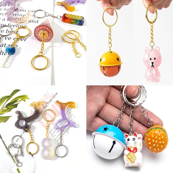 50Sets 1 inch Keychain Rings Gun Black Split Round Key Ring - Image 8