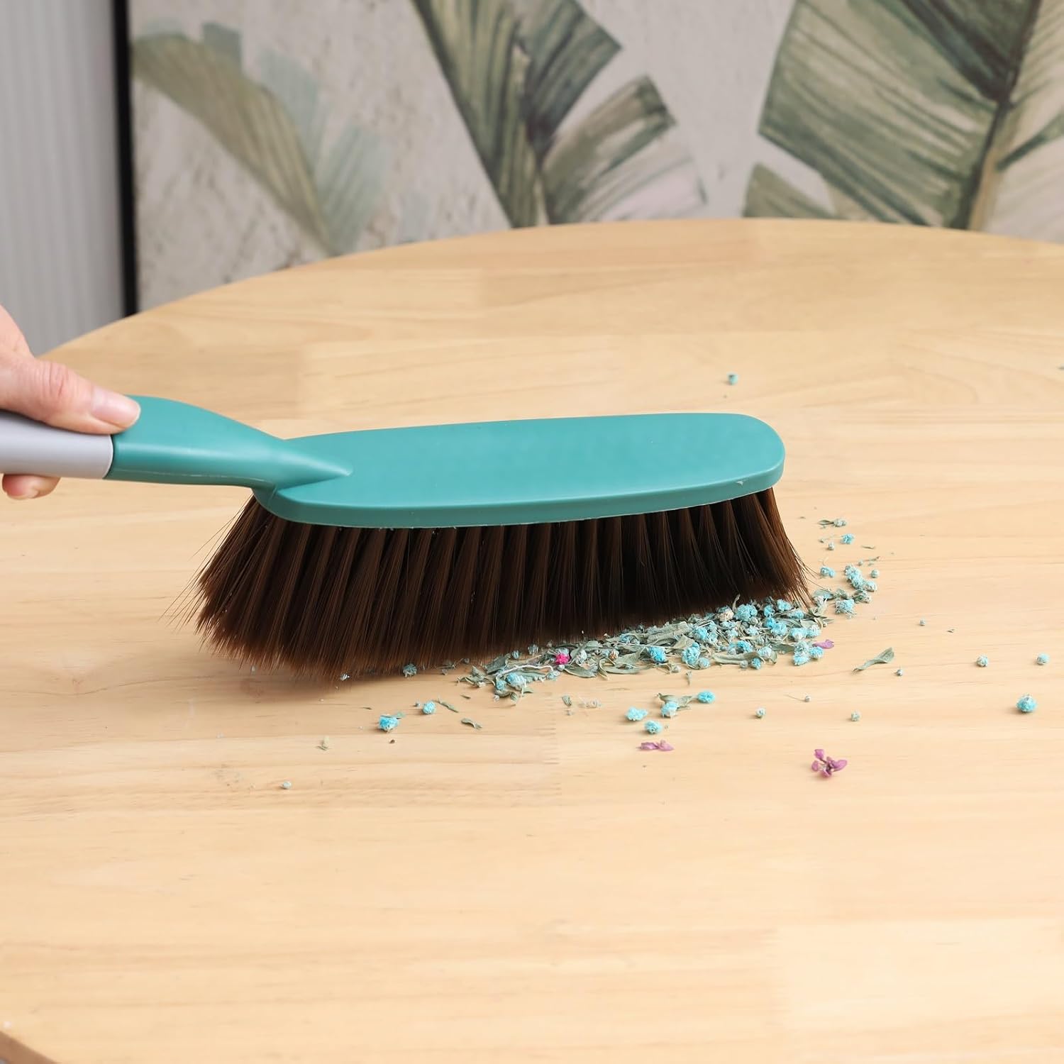 1 Pack 15" Soft Bristle Hand Broom, Counter & Couch Brush, Dusting & Hair Remover