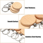 JUXYES 200 PCS Unfinished Wooden Keychain Blanks - Image 4