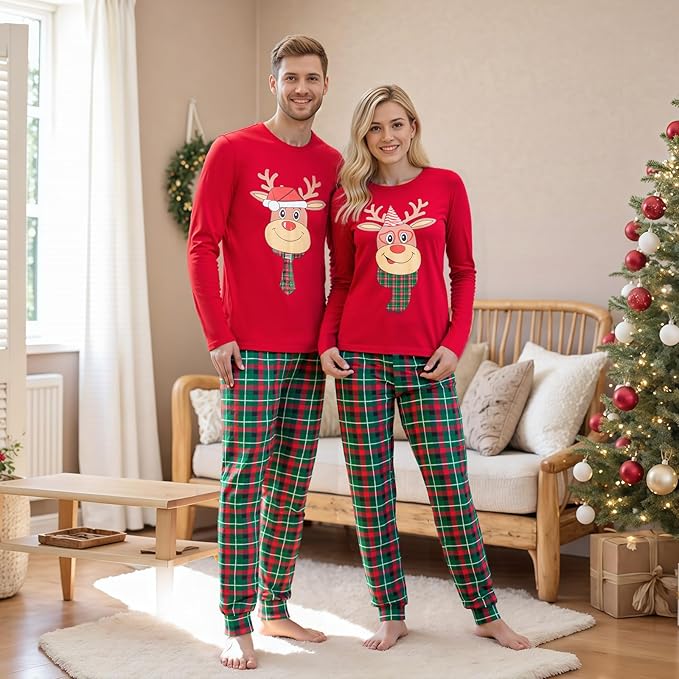 Awoscut Family Christmas Pajamas Matching Pajamas for Family, Xmas PJs Sets Holiday Sleepwear