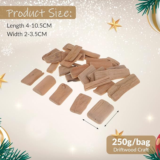 Harilla Natural Driftwood Craft, 250g/Bag Christmas Ornaments DIY Crafts - Image 3