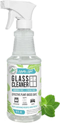 Mighty Mint Glass Cleaner, Ammonia-Free, Streak-Free Spray for Windows, Screens, Stovetop, Bathroom, Natural Peppermint Scent, 16oz