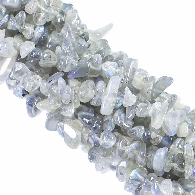 260pcs Natural Labradorite Crystal Beads Chips 5mm to 8mm Irregular Gemstone by Ouubuuy