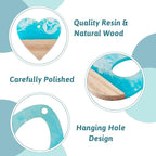 FASHEWELRY 20Pcs Ocean Resin Wood Earring Charms Transparent Wooden Earring - Image 6