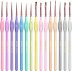 Nicpro 15PCS Micro Fine Detail Paint Brush Set, Aesthetic Pastel Small by Nicpro