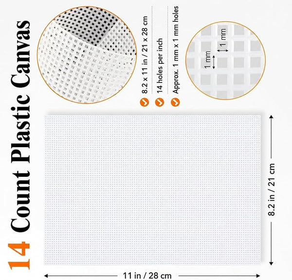 YOUNTHYE 12 Pack 14 Count Plastic Canvas Sheets, 8.2 x 11 Inch White Plastic - Image 2