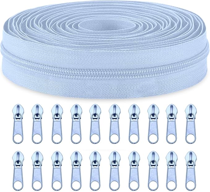 Sawoake #5 Nylon Coil Zippers by The Yard Bulk 10 Yards by Zipper