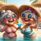 Granny and Sandy Beach Stamping Cross Stitch Kits, Embroidery Starter Kit by Unknown