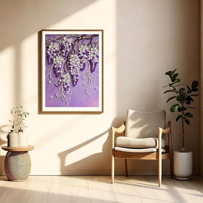 GEMFAMILY 5D Diamond Art Kits for Adults, DIY Violet Pearl Diamond Painting Kit - Image 5