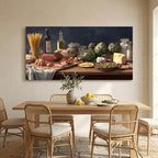 ZESTRILIA Italian Cuisine Food Still Life Wall Art, Rustic Mediterranean - Image 4