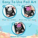 FUNNYB&G Foil Art Craft Kit for Kids 4-10 Years Old: Mess-Free & No-Glue - Image 3